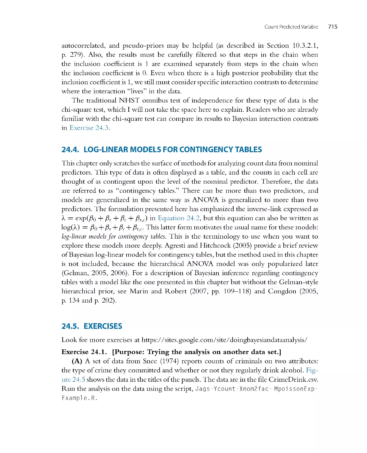 Log-Linear Models for Contingency Tables
Exercises