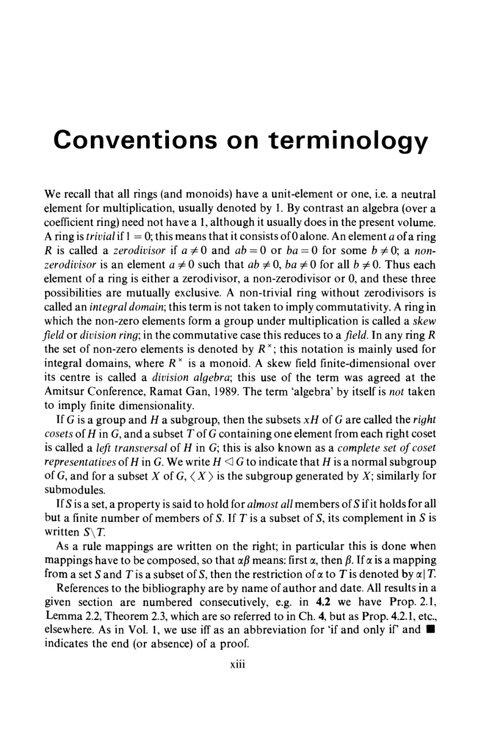 Conventions on terminology