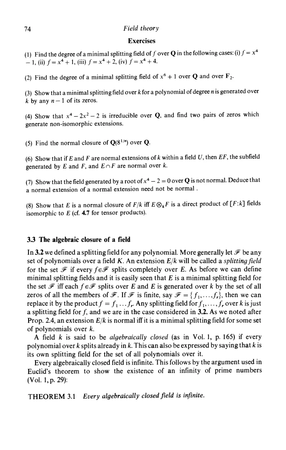 3.3 The algebraic closure of a field