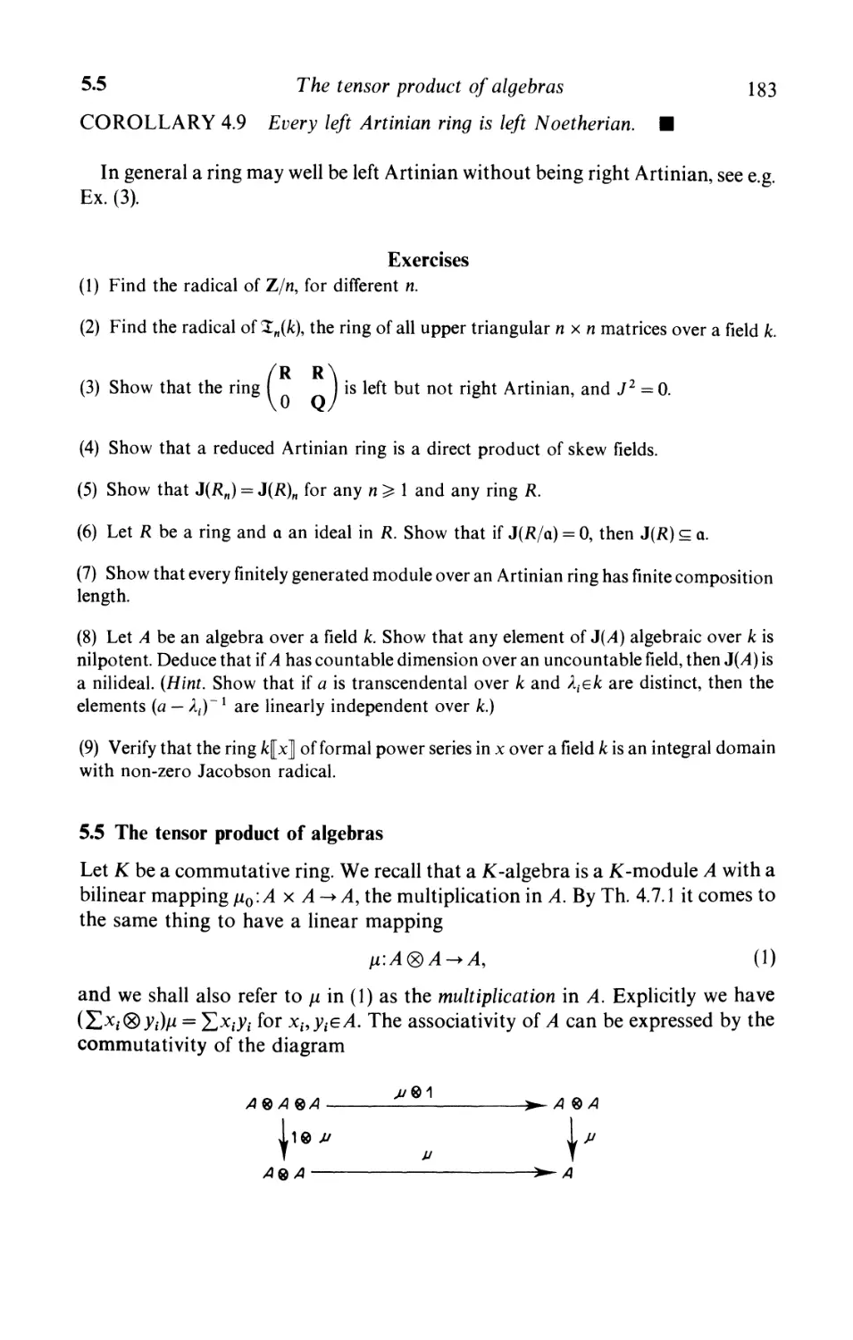 5.5 The tensor product of algebras