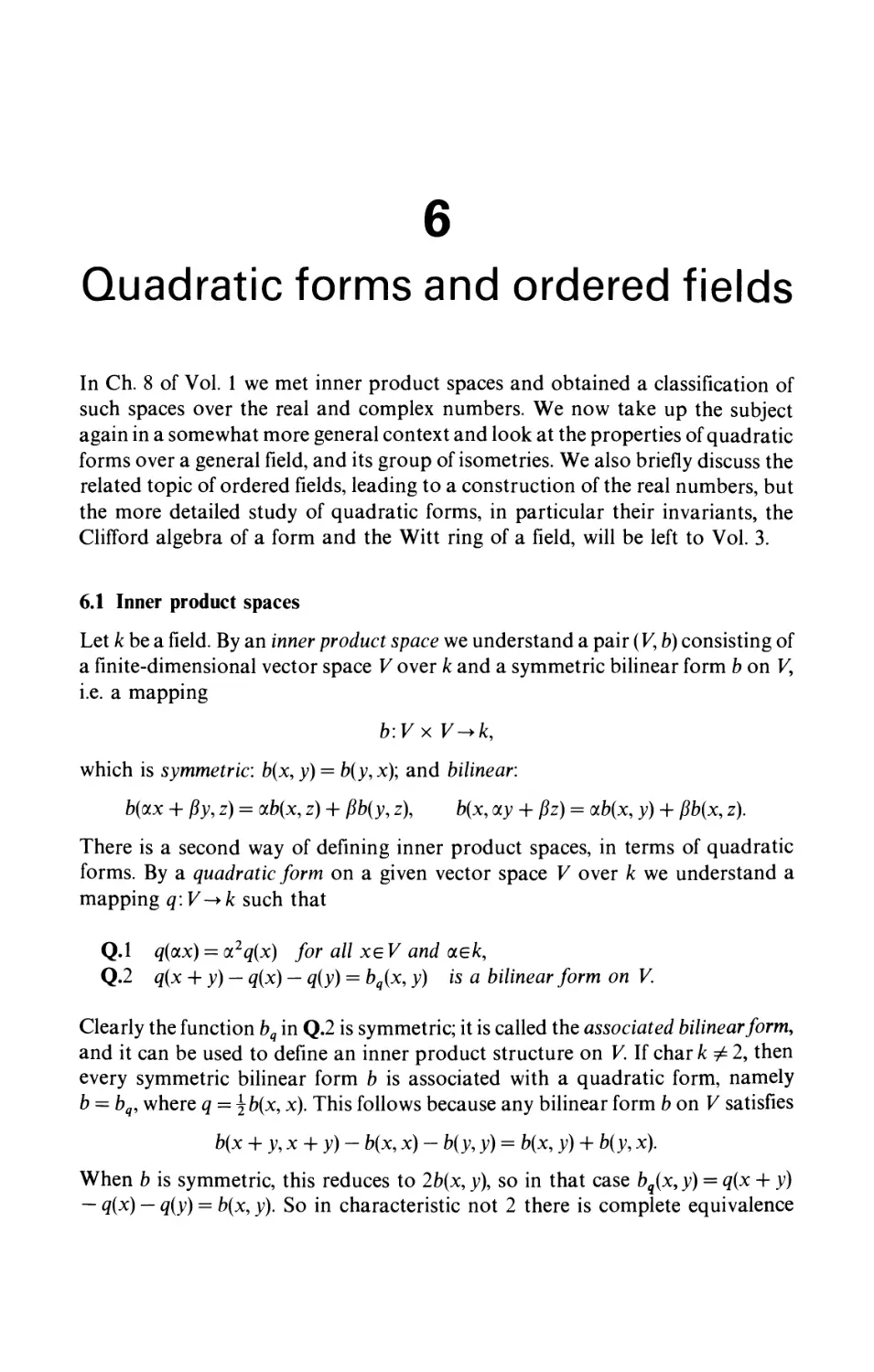 6 Quadratic forms and ordered fields