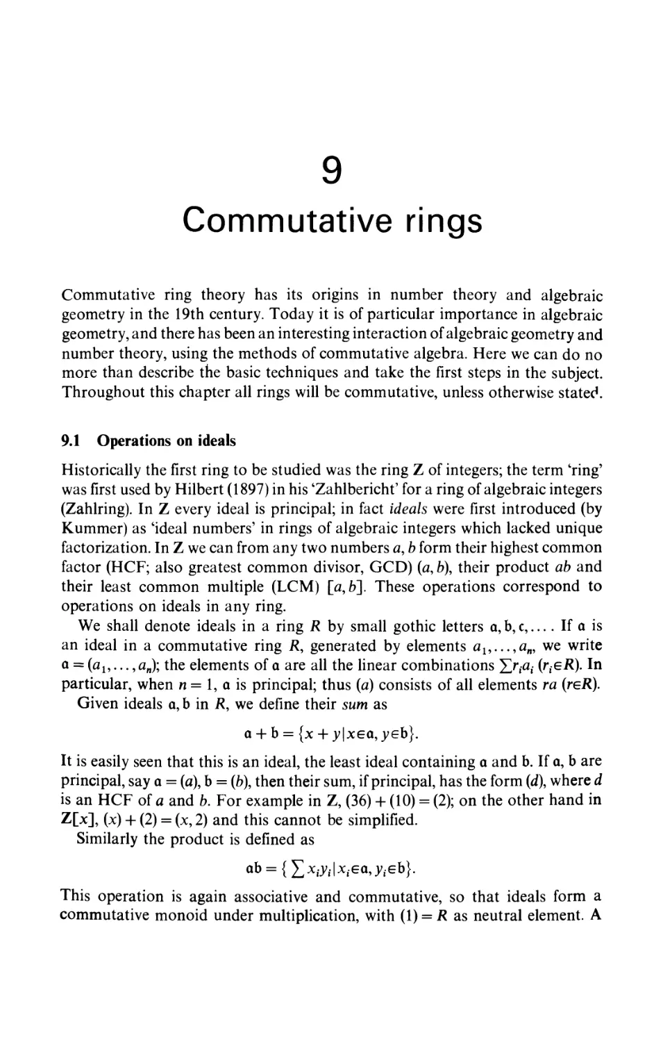 9 Commutative rings
