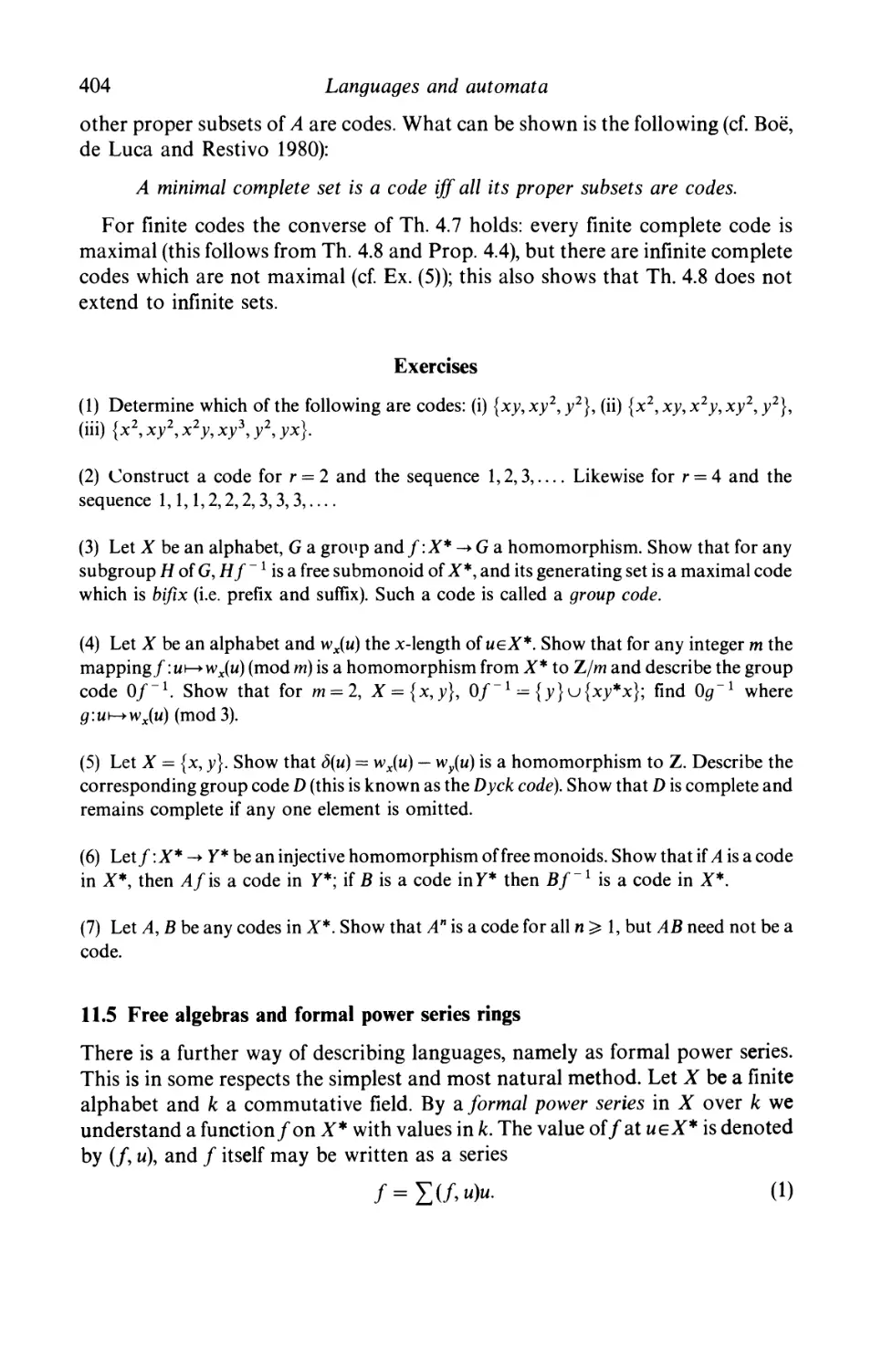 11.5 Free algebras and formal power series rings