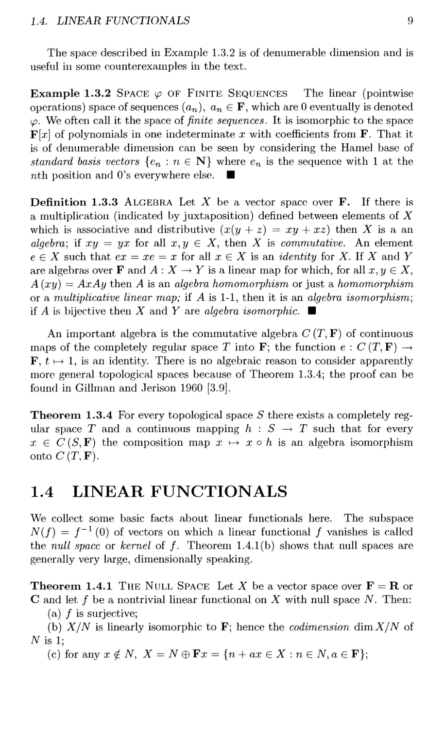 1.4 LINEAR FUNCTIONALS