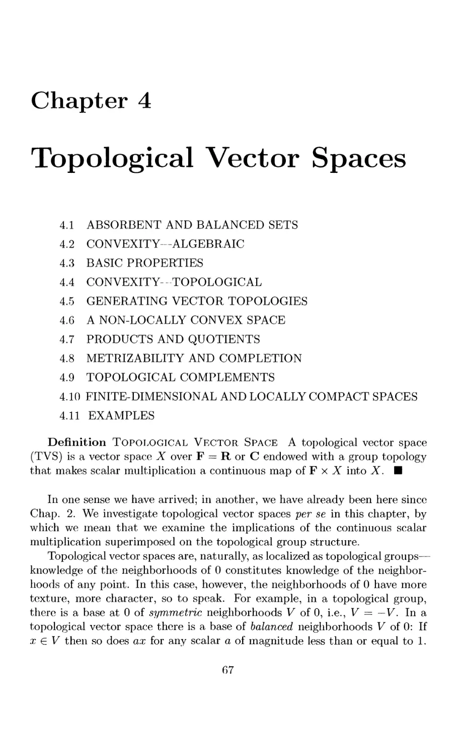 4 Topological Vector Spaces