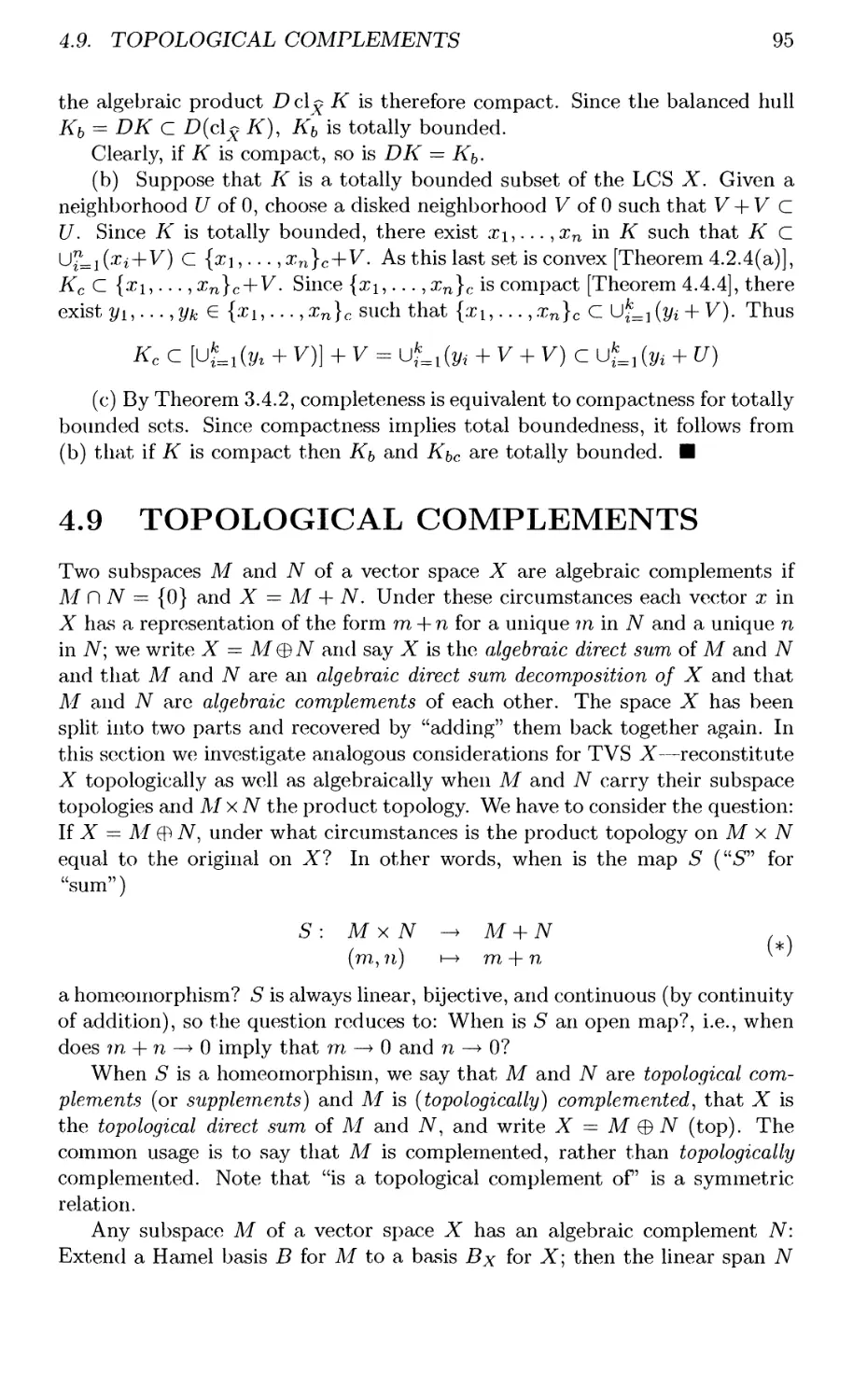 4.9 TOPOLOGICAL COMPLEMENTS