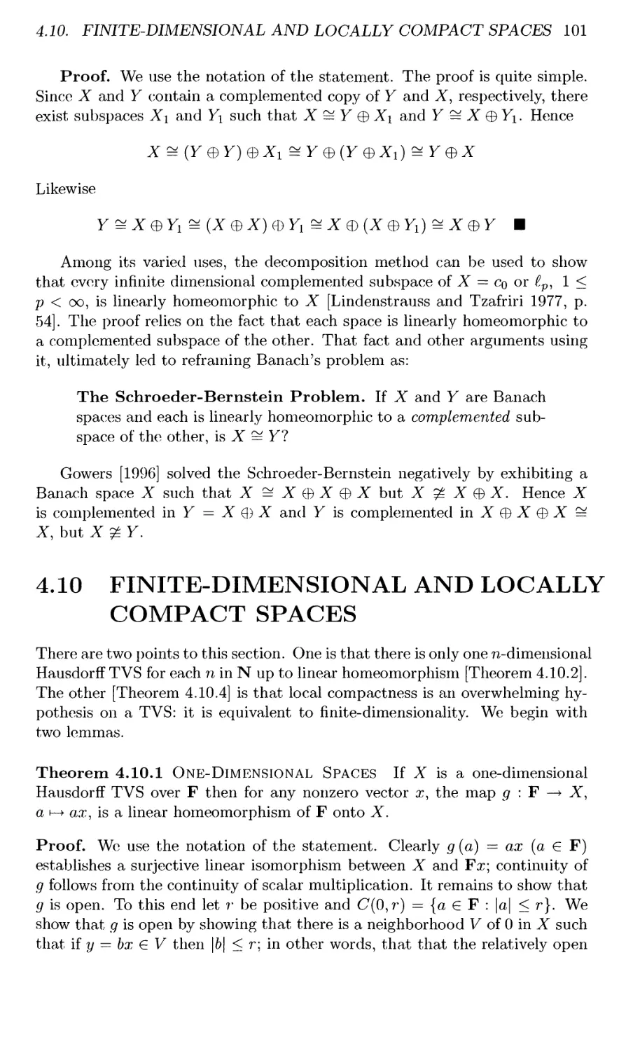 4.10 FINITE-DIMENSIONAL AND LOCALLY COMPACT SPACES