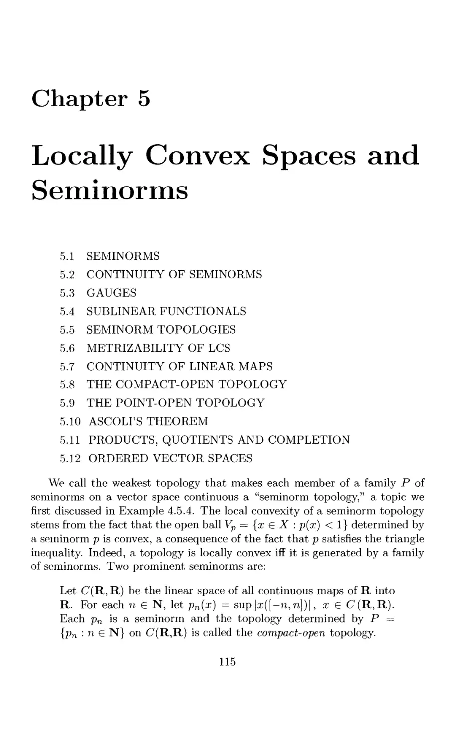 5 Locally Convex Spaces and Seminorms