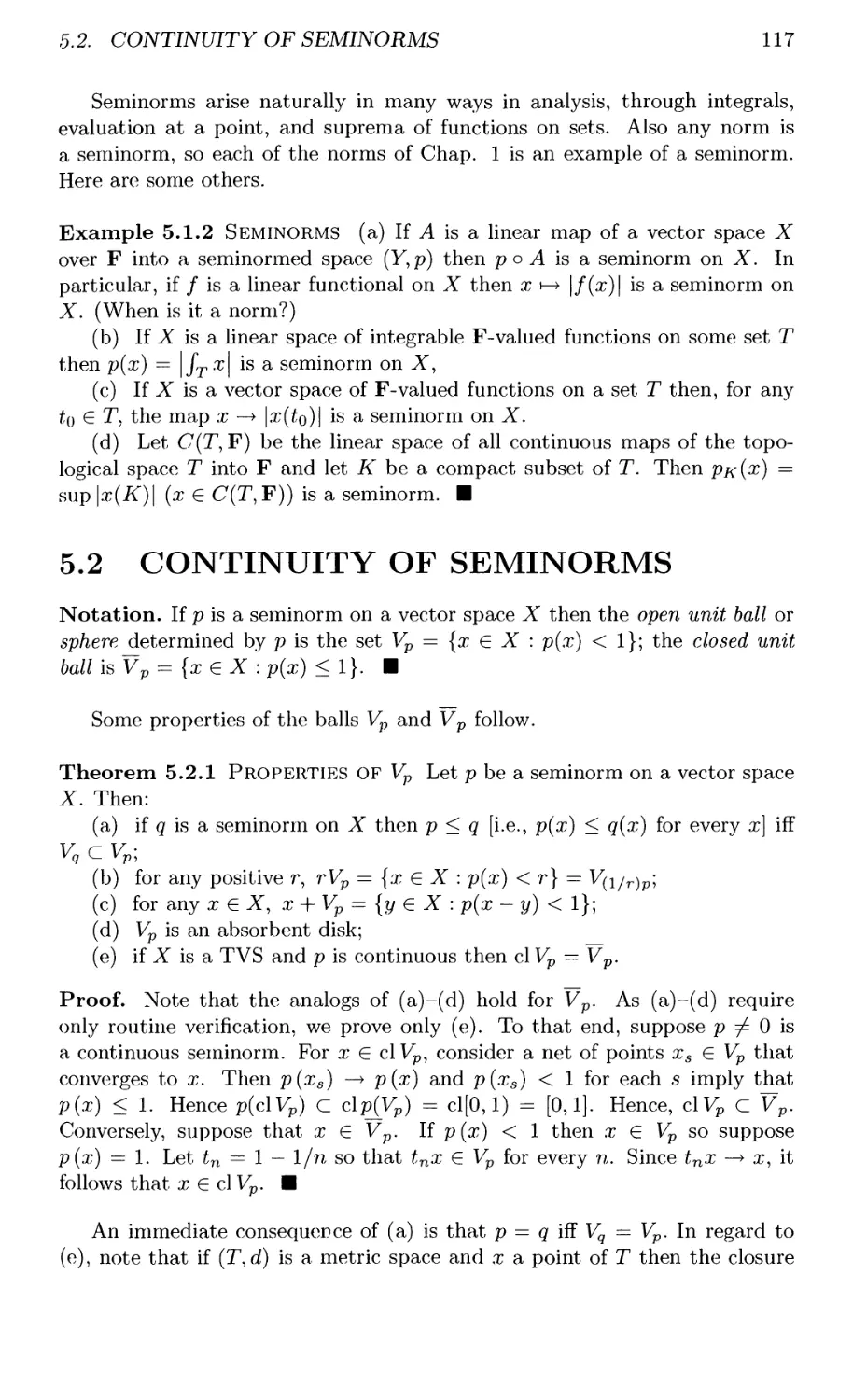 5.2 CONTINUITY OF SEMINORMS