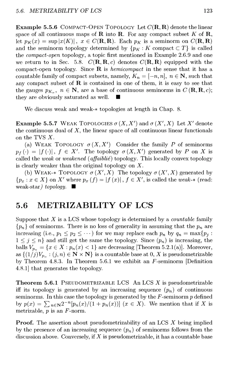 5.6 METRIZABILITY OF LCS
