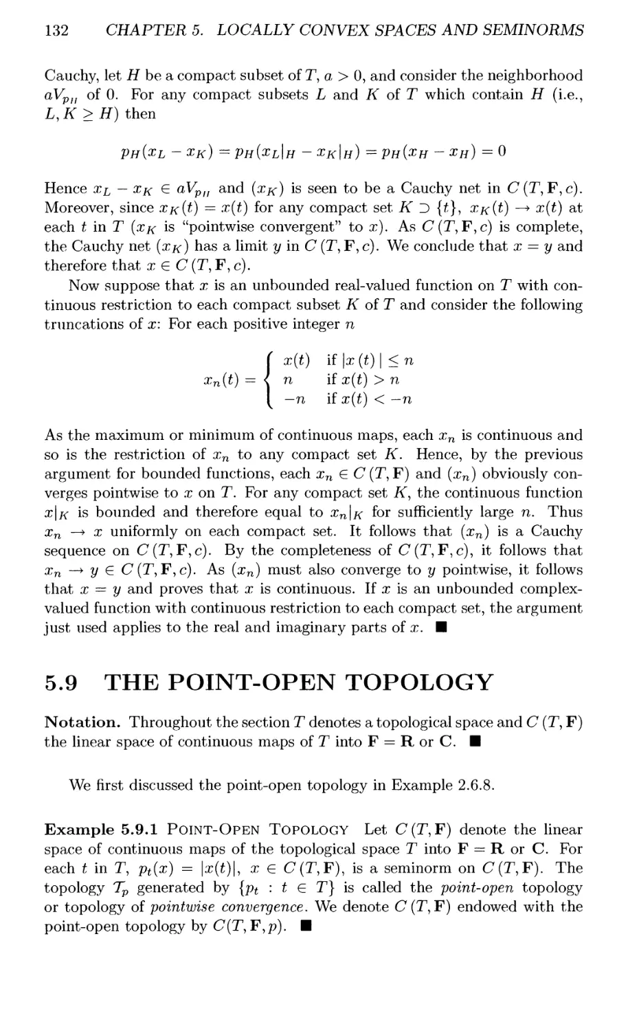 5.9 THE POINT-OPEN TOPOLOGY