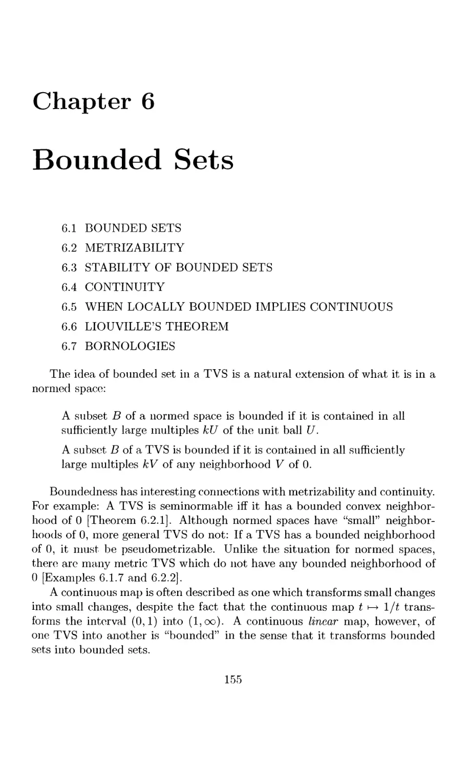 6 Bounded Sets