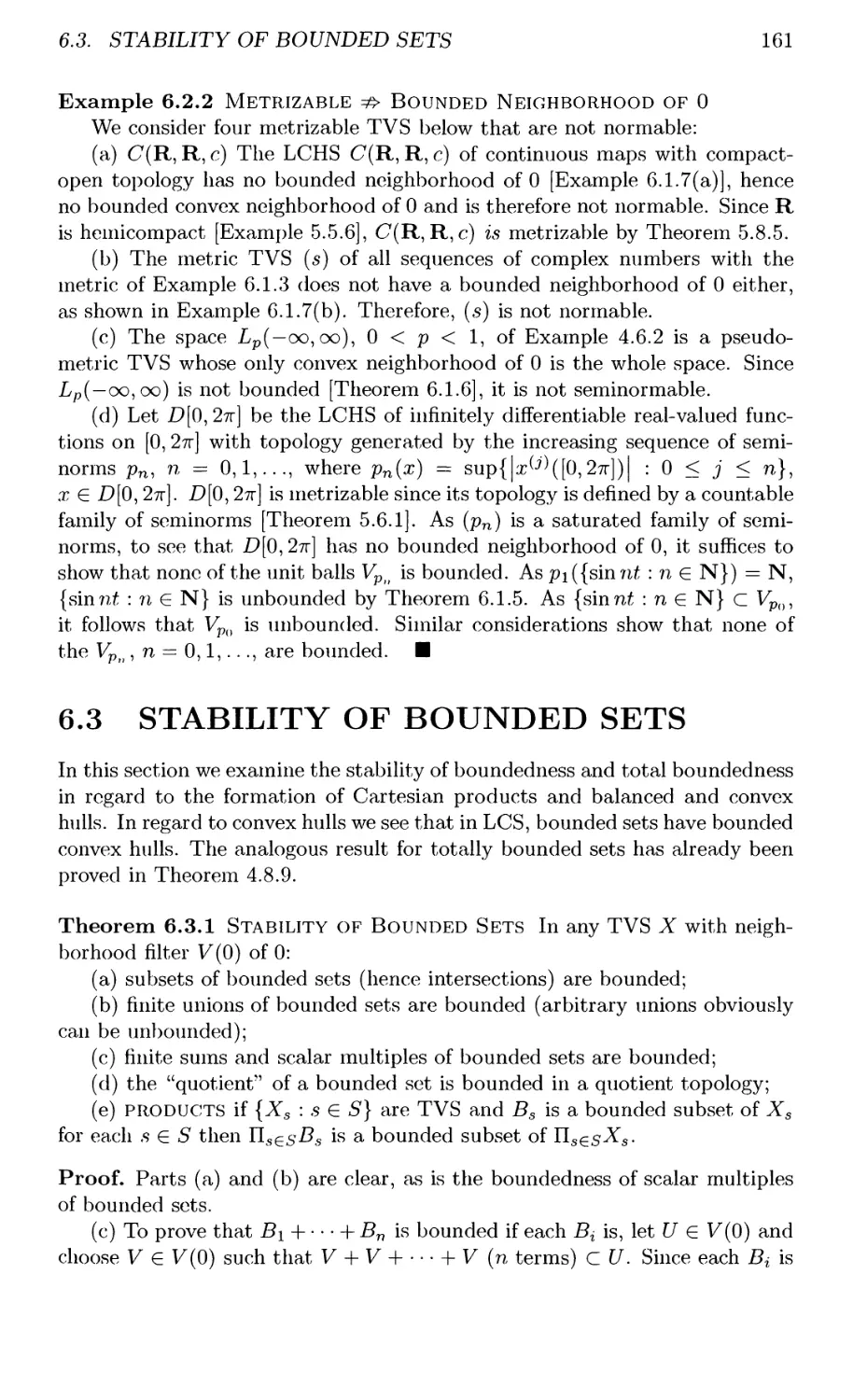 6.3 STABILITY OF BOUNDED SETS