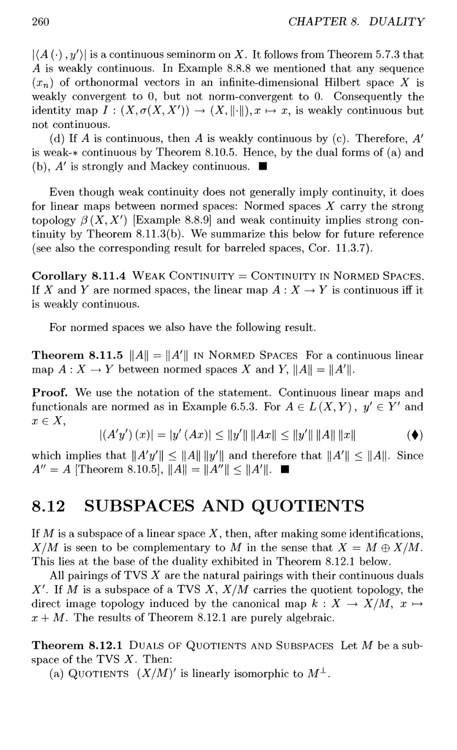 8.12 SUBSPACES AND QUOTIENTS