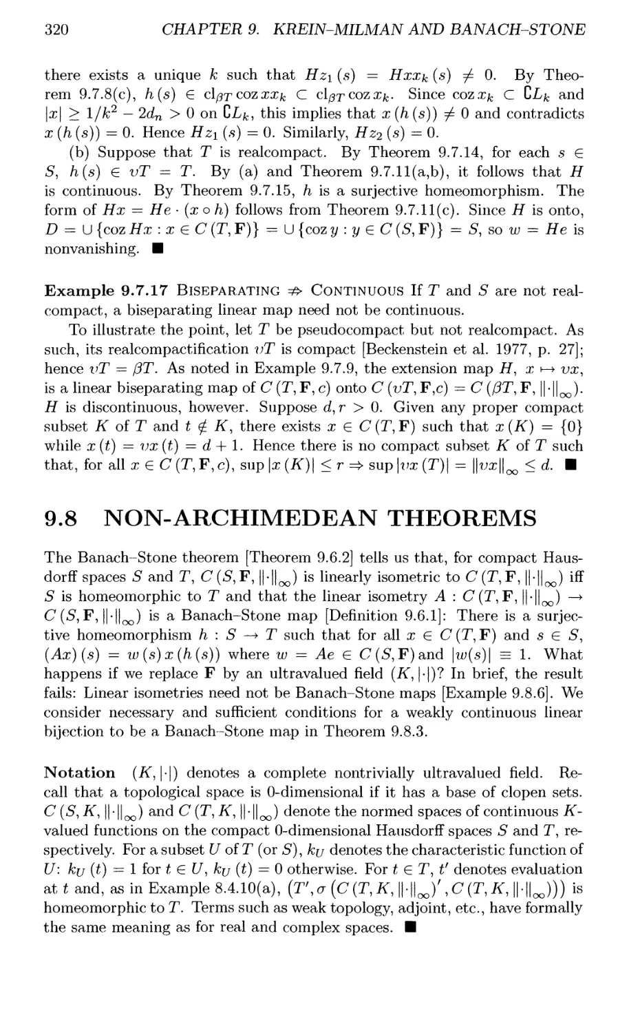 9.8 NON-ARCHIMEDEAN THEOREMS