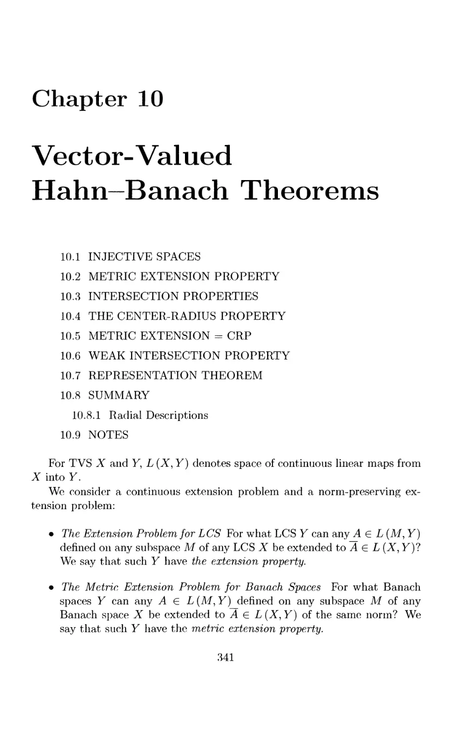 10 Vector-Valued Hahn—Banach Theorems