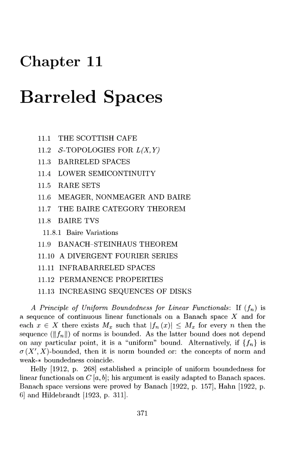 11 Barreled Spaces