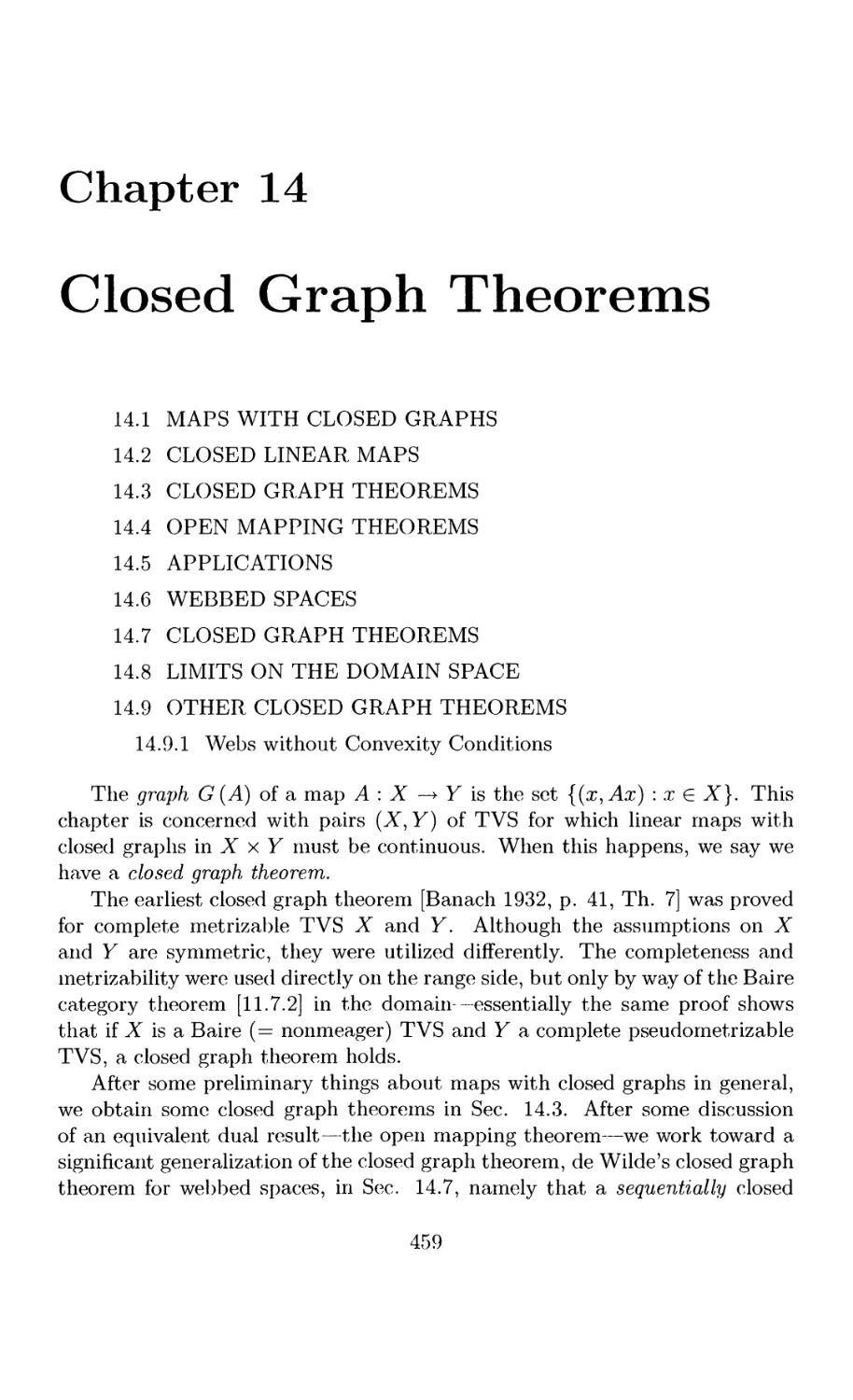 14 Closed Graph Theorems