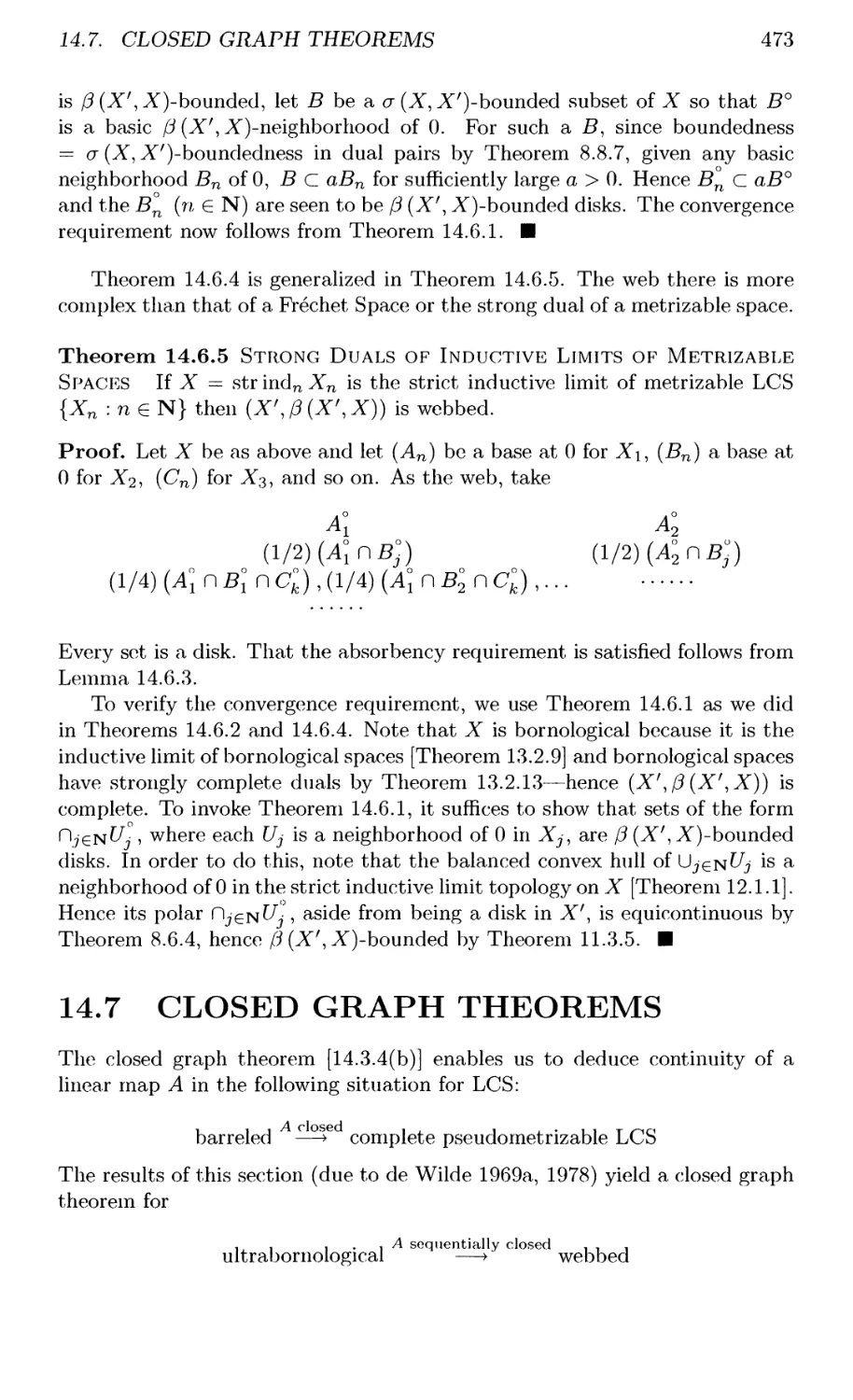 14.7 CLOSED GRAPH THEOREMS