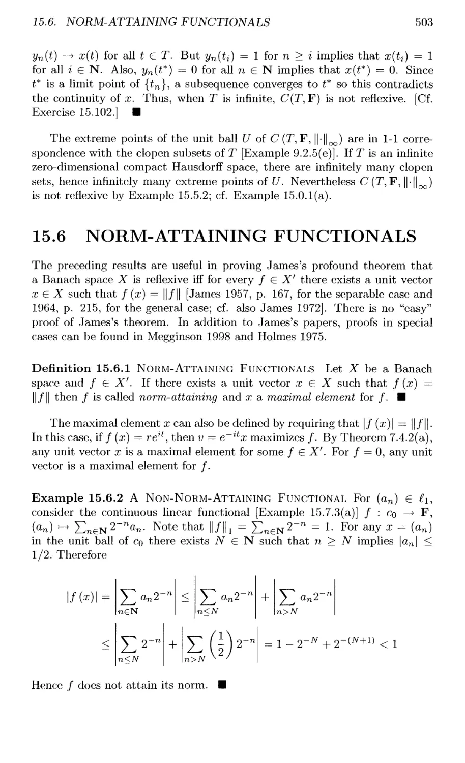 15.6 NORM-ATTAINING FUNCTIONALS