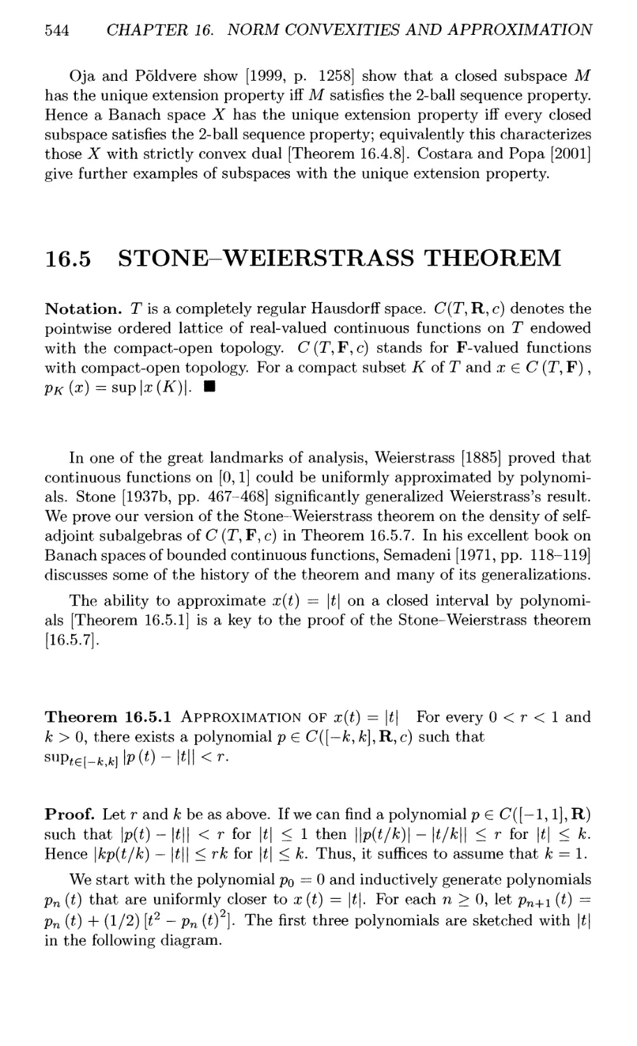 16.5 STONE-WEIERSTRASS THEOREM