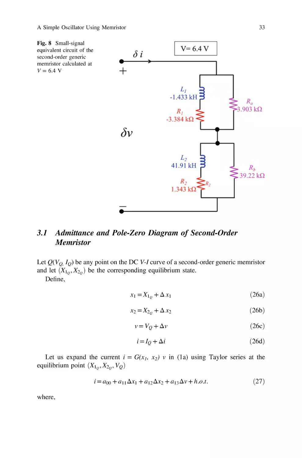 3.1 Admittance and Pole-Zero Diagram of Second-Order Memristor