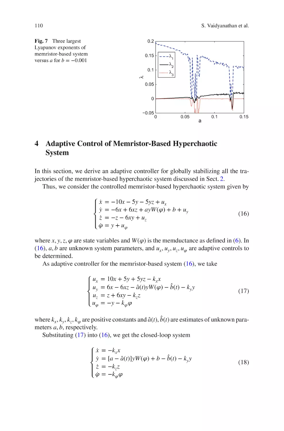 4 Adaptive Control of Memristor-Based Hyperchaotic System