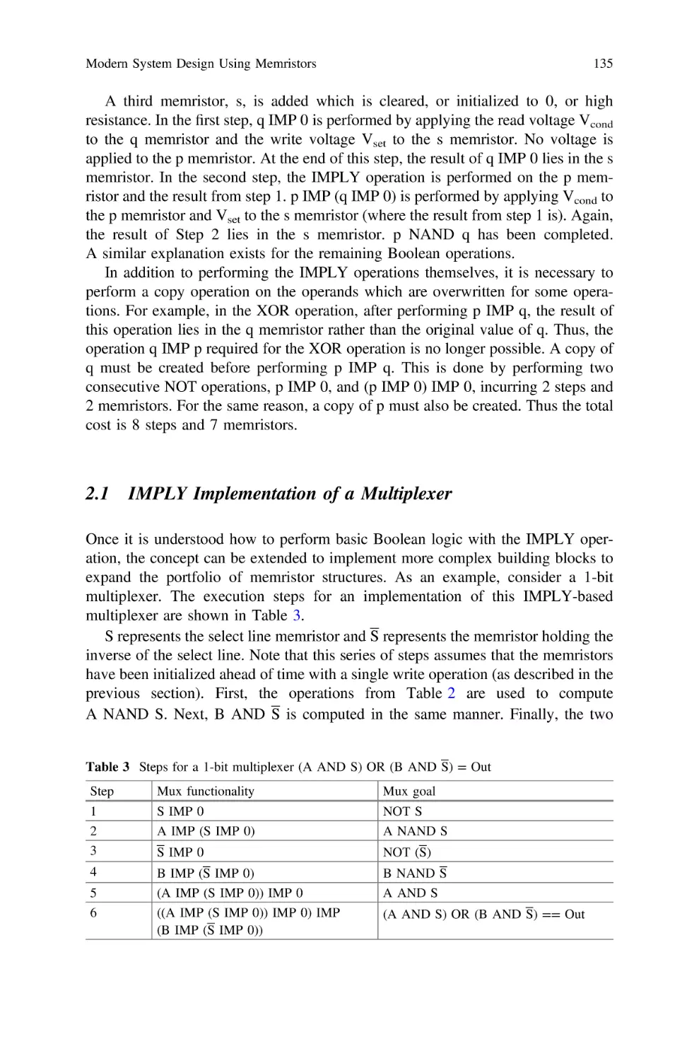 2.1 IMPLY Implementation of a Multiplexer