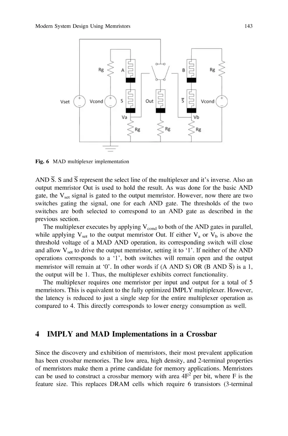 4 IMPLY and MAD Implementations in a Crossbar