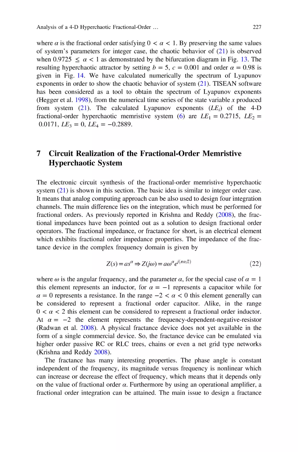 7 Circuit Realization of the Fractional-Order Memristive Hyperchaotic System