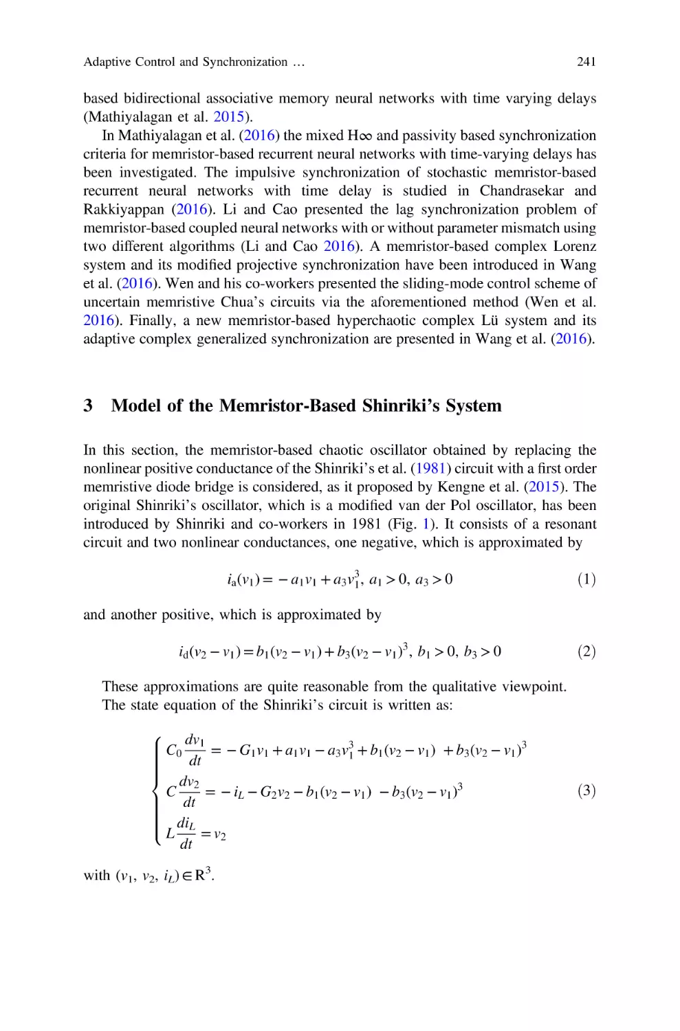 3 Model of the Memristor-Based Shinriki’s System