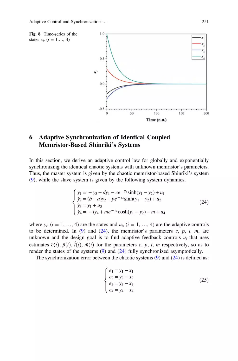 6 Adaptive Synchronization of Identical Coupled Memristor-Based Shinriki’s Systems