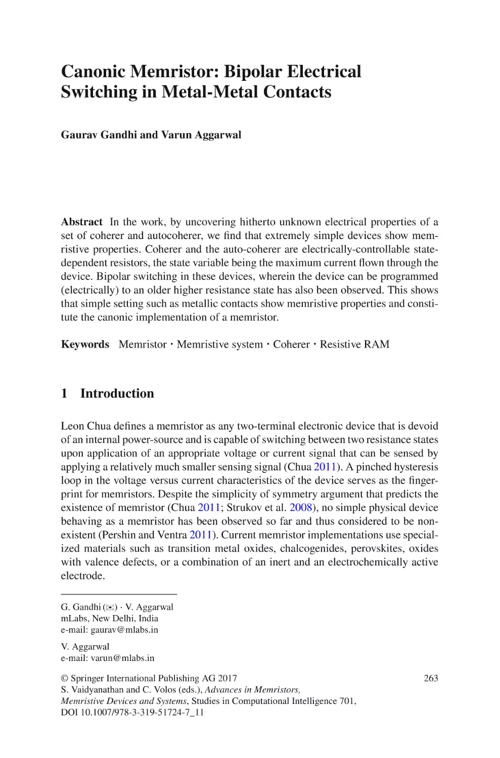 Canonic Memristor
1 Introduction