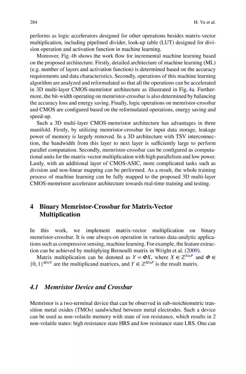 4 Binary Memristor-Crossbar for Matrix-Vector Multiplication
4.1 Memristor Device and Crossbar