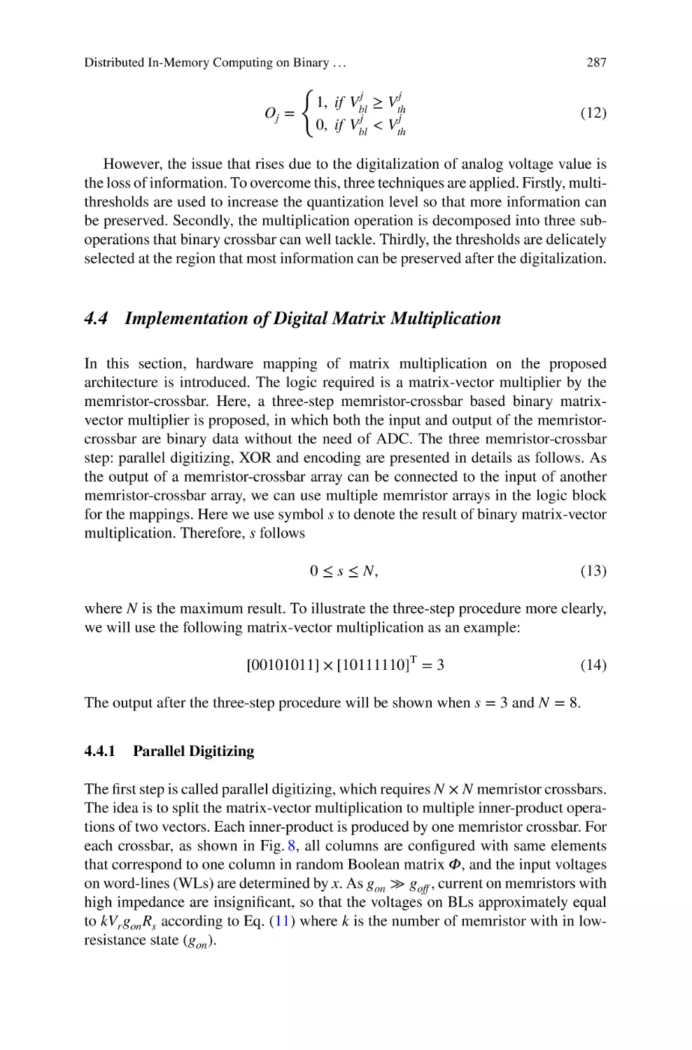 4.4 Implementation of Digital Matrix Multiplication