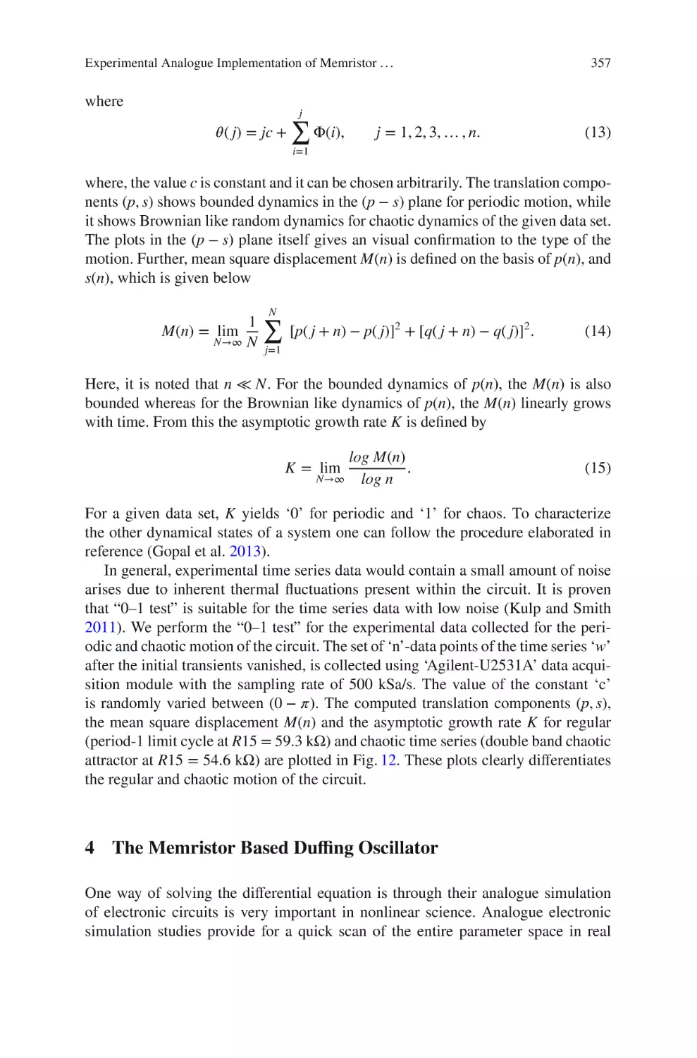 4 The Memristor Based Duffing Oscillator