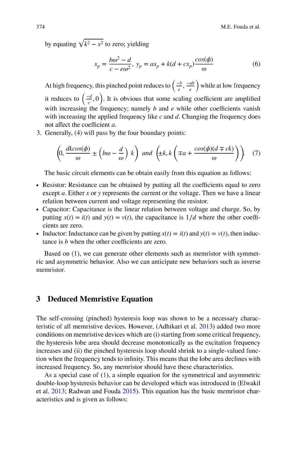 3 Deduced Memristive Equation