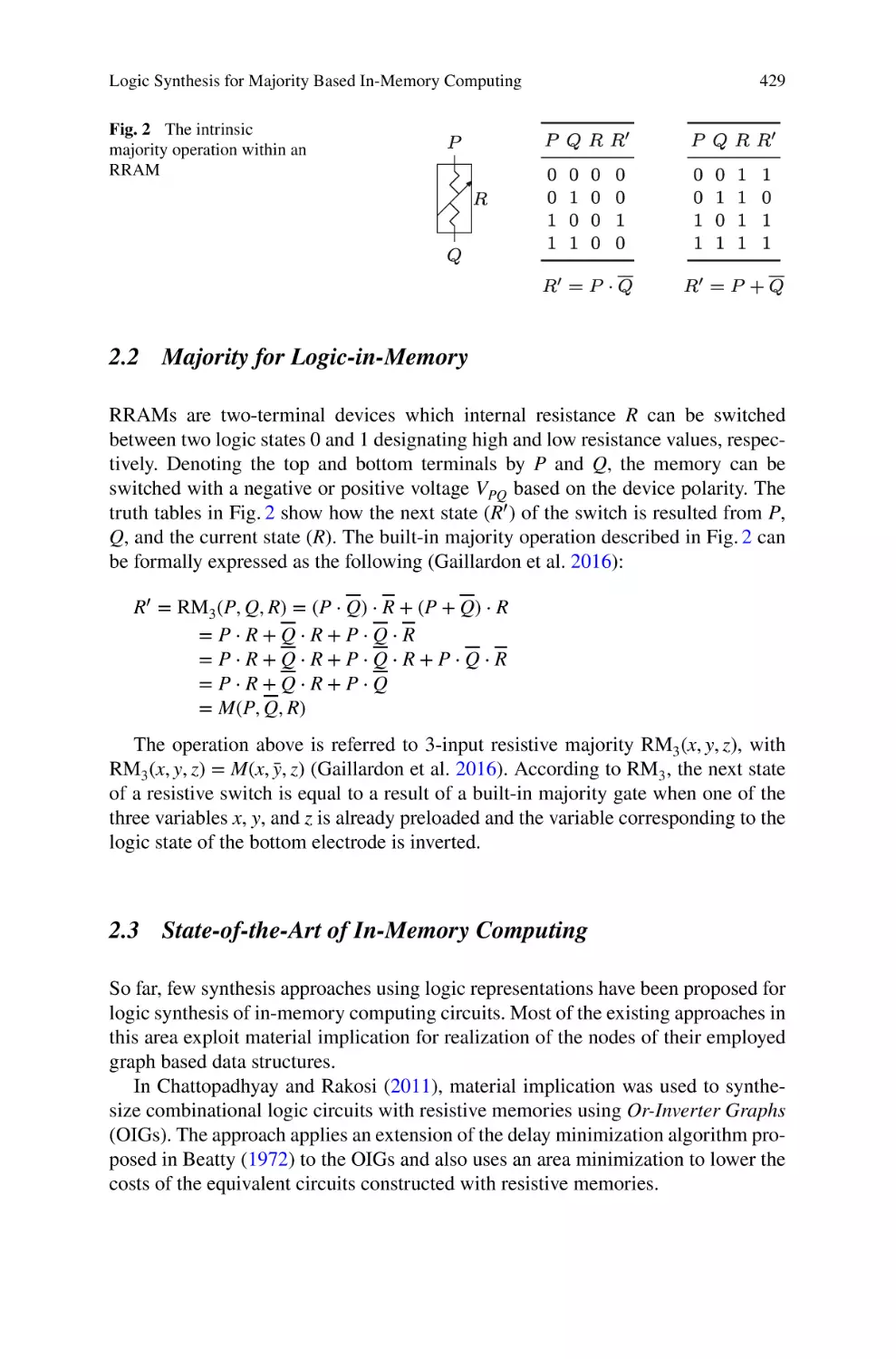 2.2 Majority for Logic-in-Memory
2.3 State-of-the-Art of In-Memory Computing