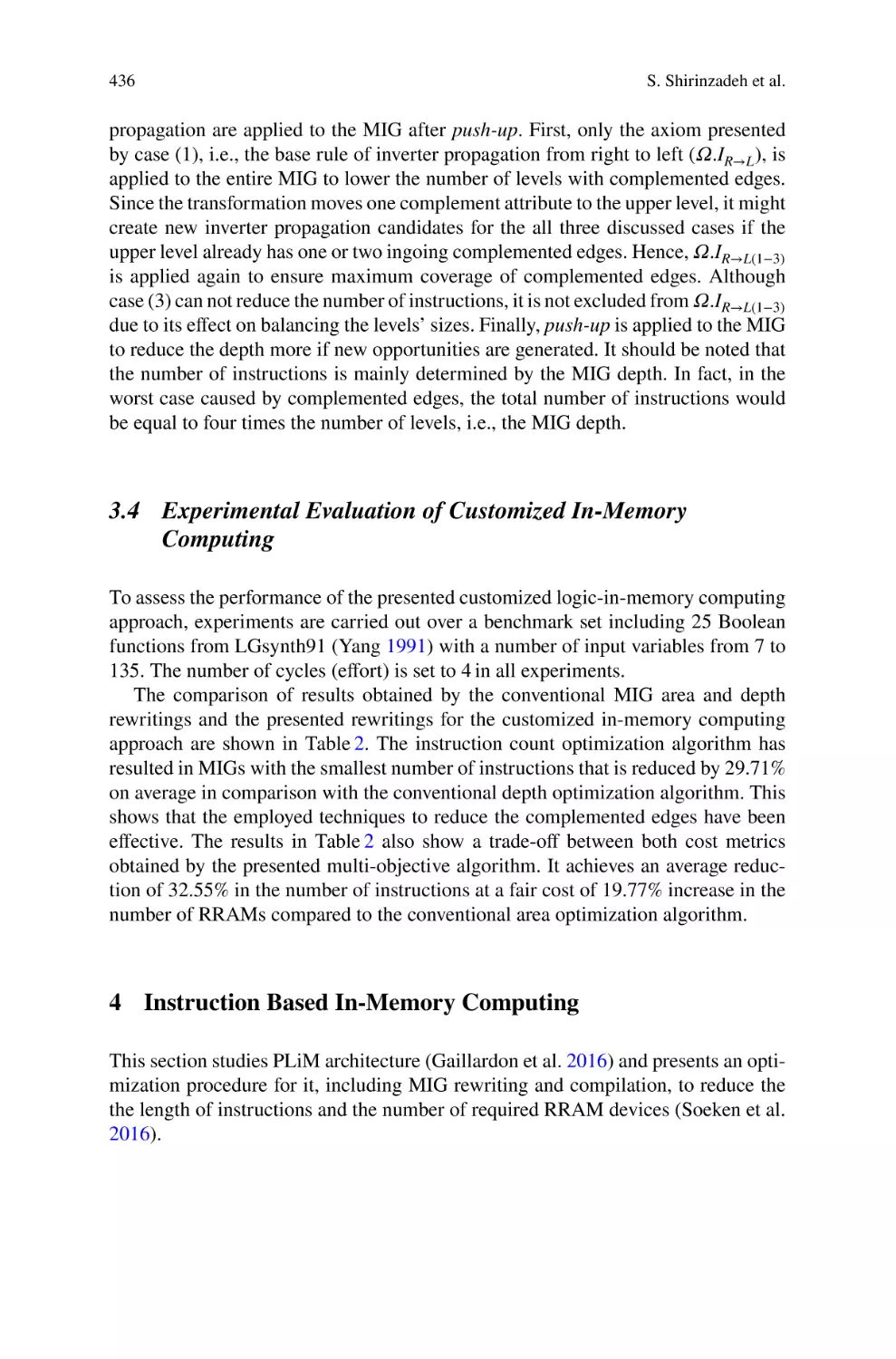 3.4 Experimental Evaluation of Customized In-Memory Computing
4 Instruction Based In-Memory Computing