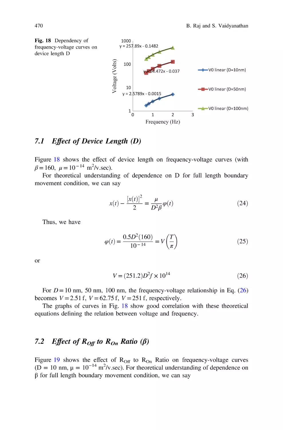 7.1 Effect of Device Length (D)
7.2 Effect of ROff to ROn Ratio (β)