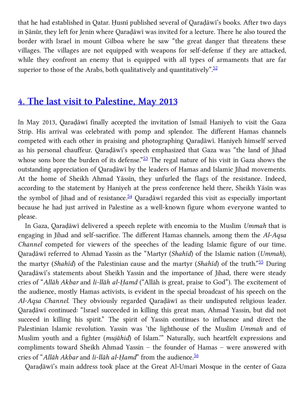 4. The last visit to Palestine, May 2013