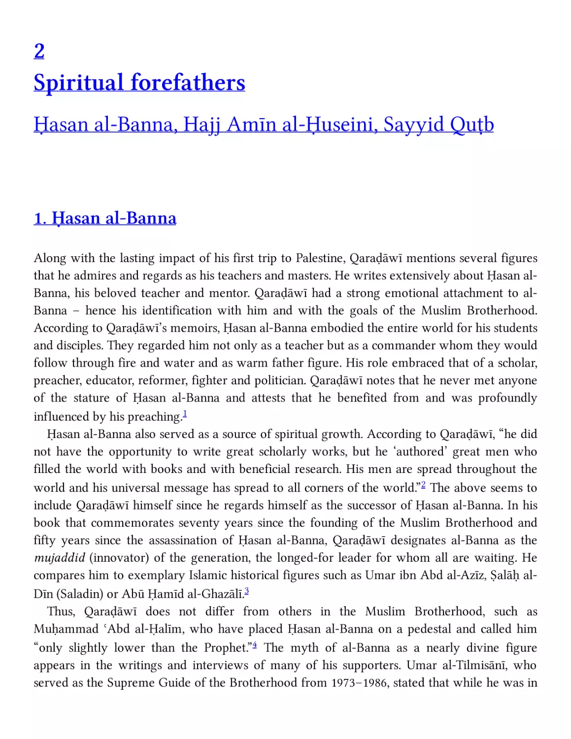 2 Spiritual forefathers
1. Ḥasan al-Banna