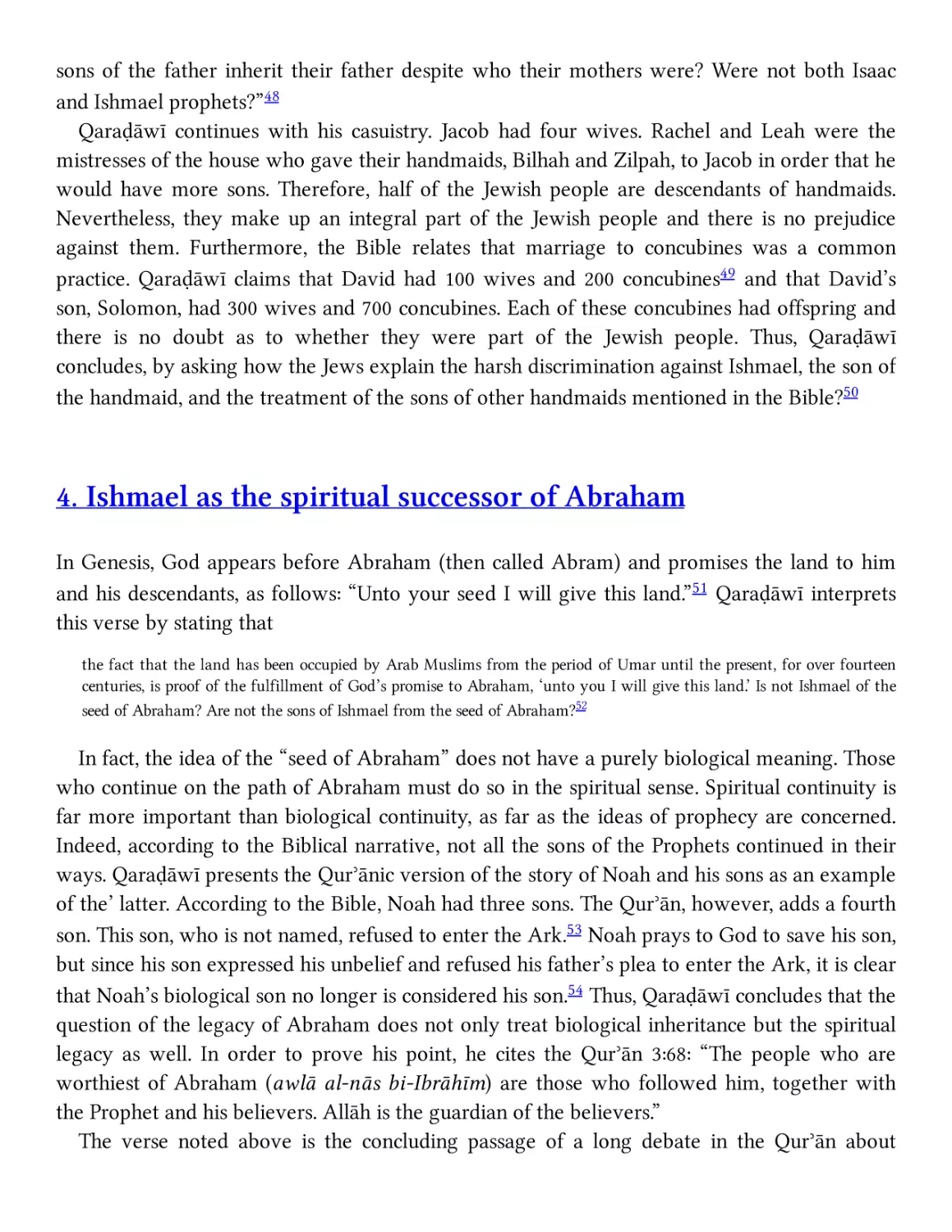 4. Ishmael as the spiritual successor of Abraham