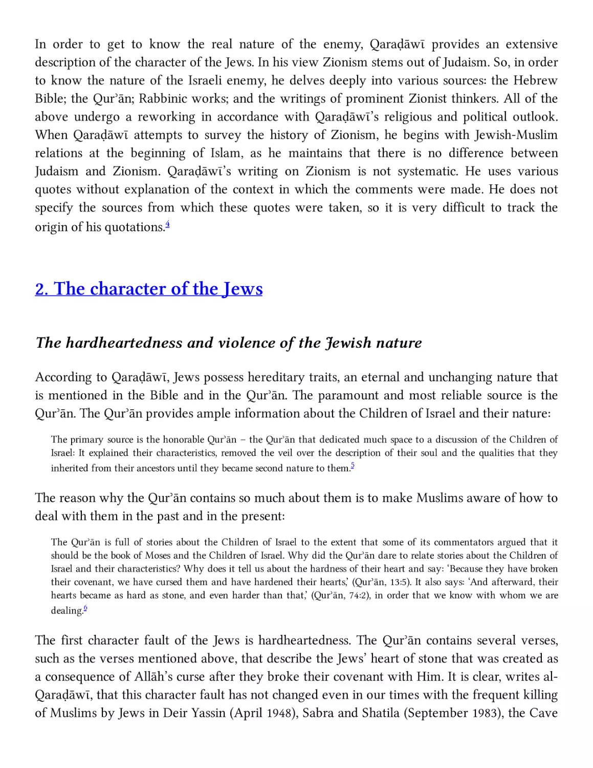 2. The character of the Jews