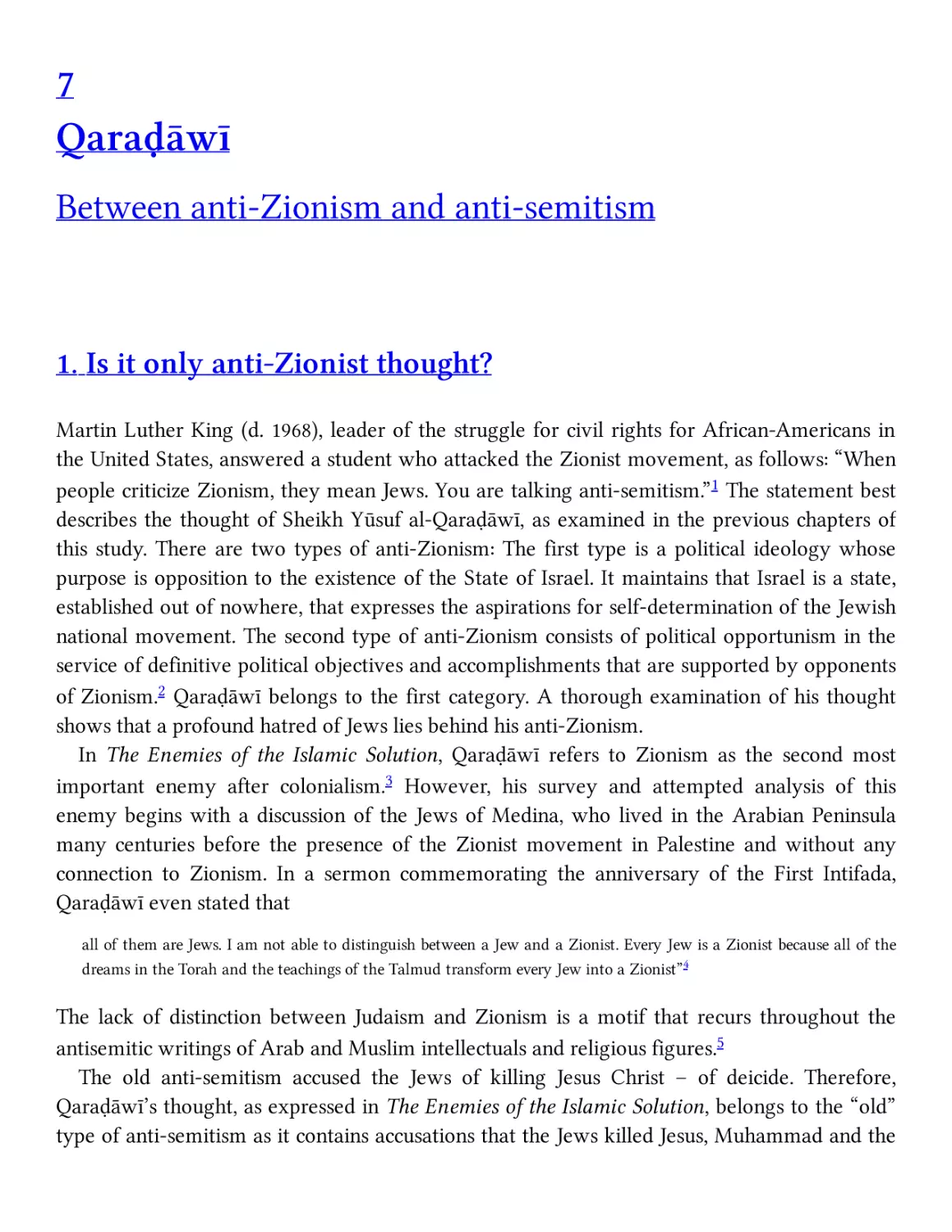 7 QaraḊāwī
1. Is it only anti-Zionist thought?