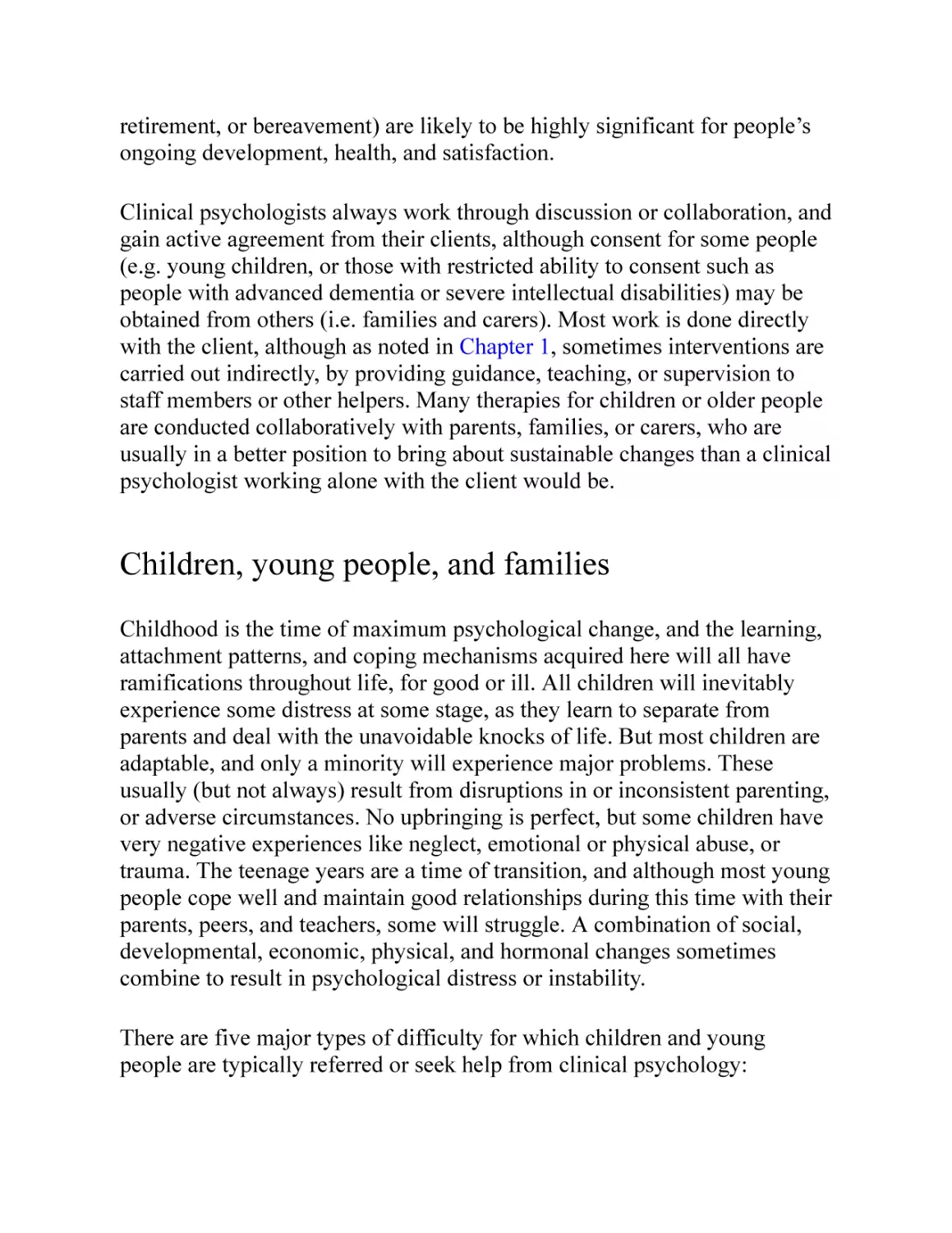 Children, young people, and families