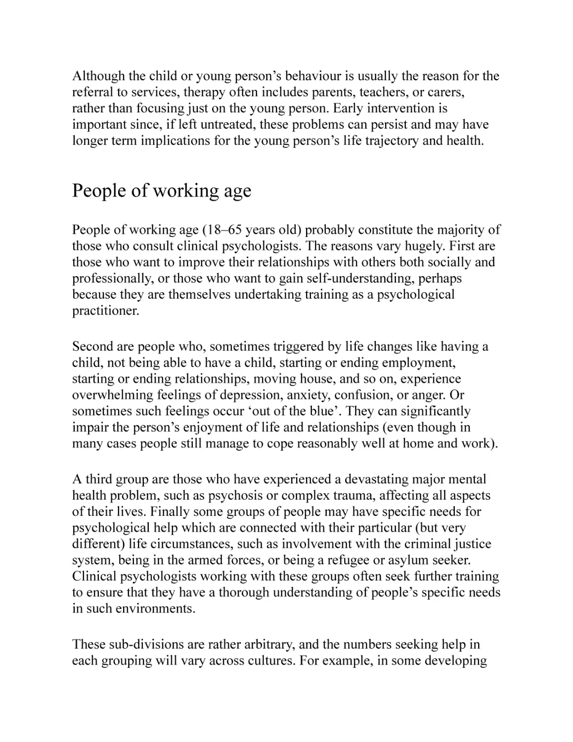 People of working age