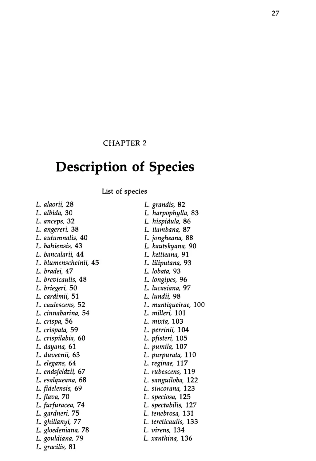2. Description of the Species