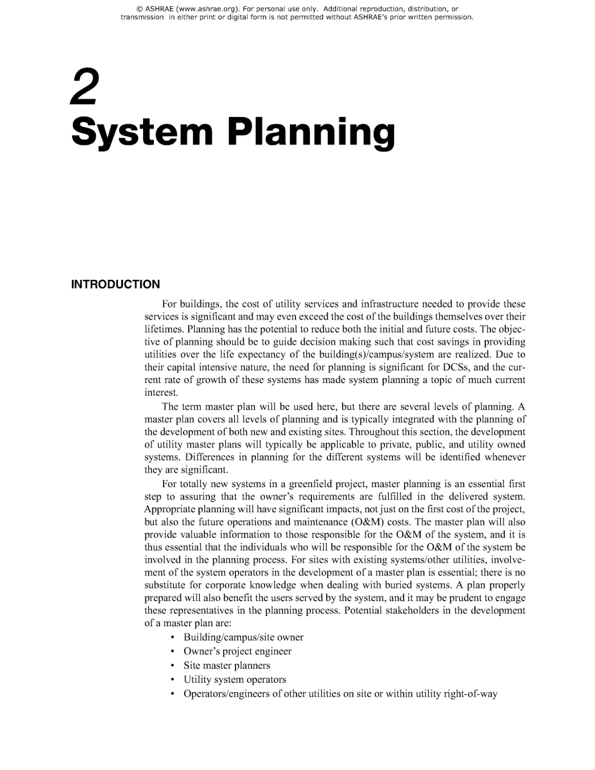 System Planning