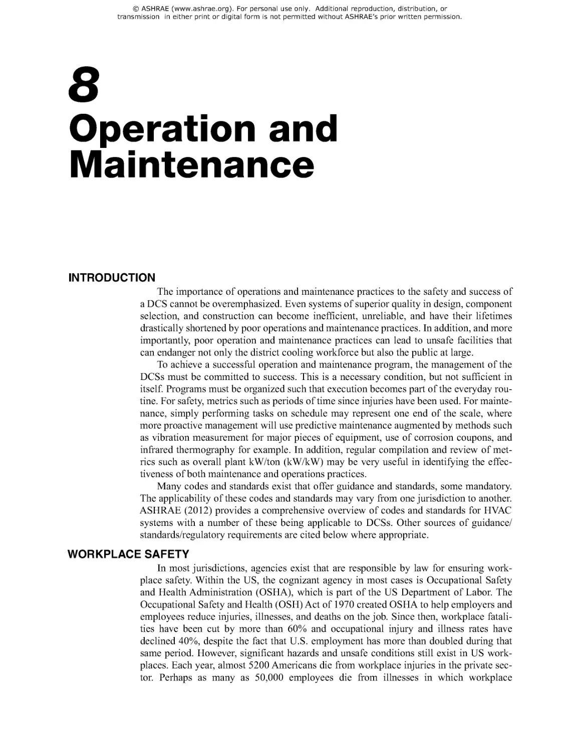 Operation and Maintenance